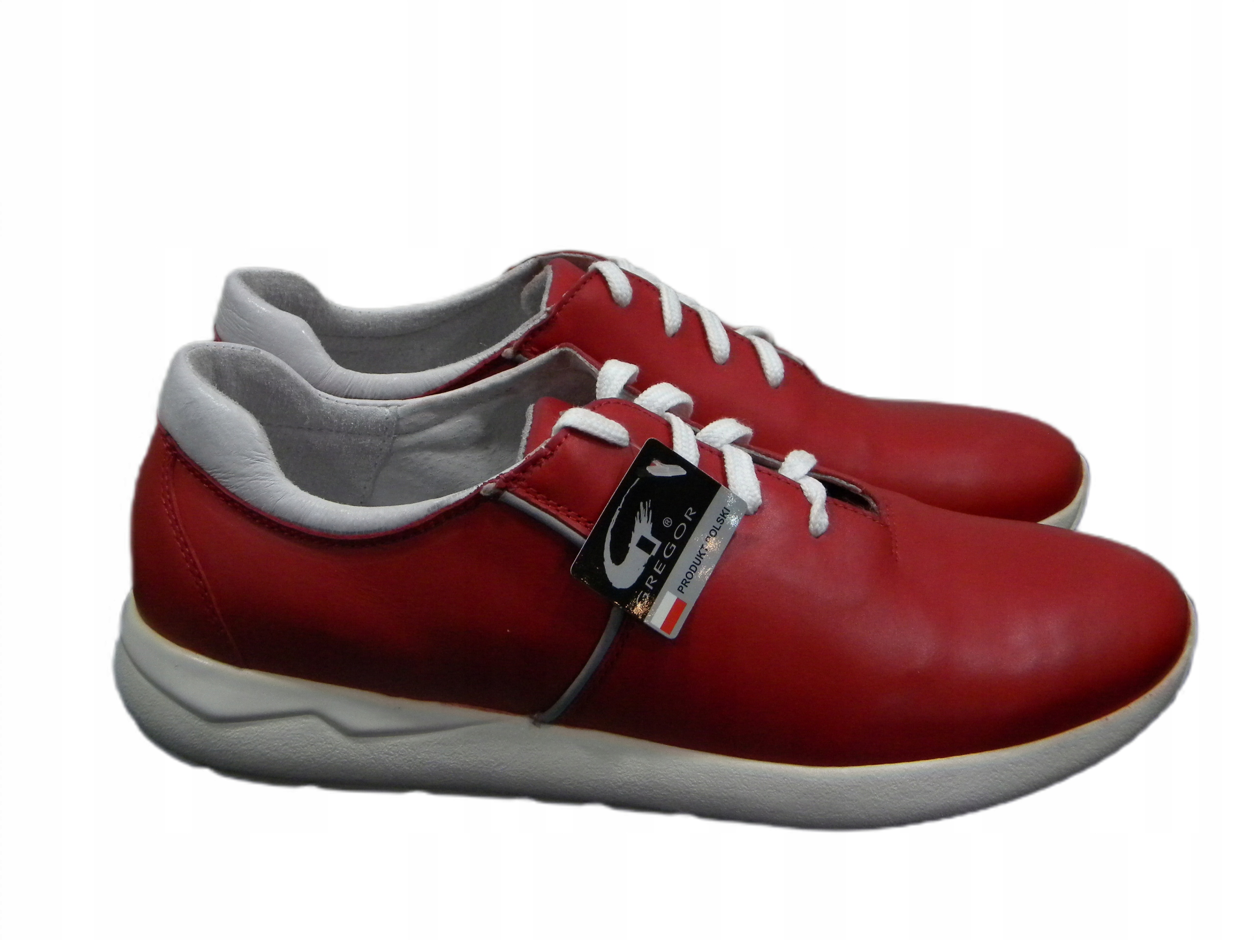 Pánské polobotky Polské značky Gregor Kůže 41 červené