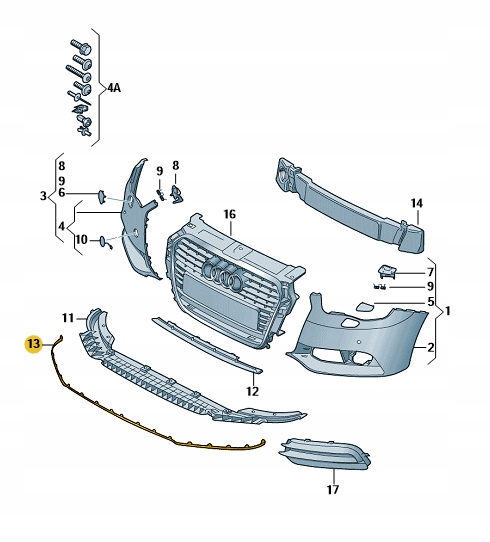 ПЕРЕДНІЙ НИЖНЄ СПОЙЛЕР БАМПЕРА AUDI A1 ДОРЕСТАЙЛ ЯК ОРИГІНАЛ