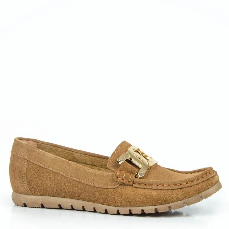 Simen 5201A Mokasíny Baletky Kůže Semiš Rudé 39