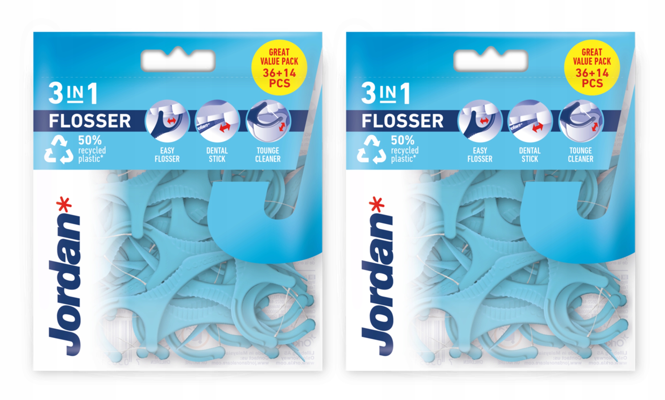 

2x Jordan flosser 3w1 36+14 szt. (50 szt.)