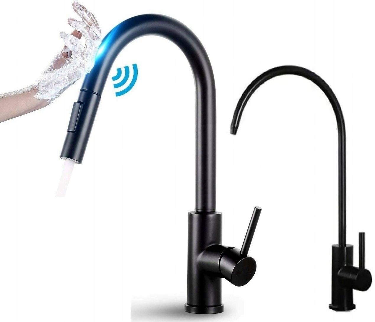 Dotyková kuchyňská baterie černá Black Mat Ww kohoutek pro filtr Sus 304