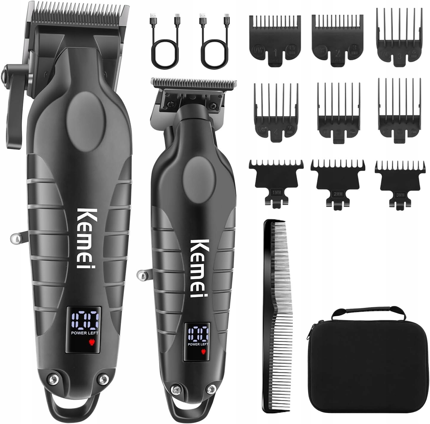 Maszynka Do Strzyżenia Kemei Golarka Trymer Do Głowy Brody 2W1 Zestaw