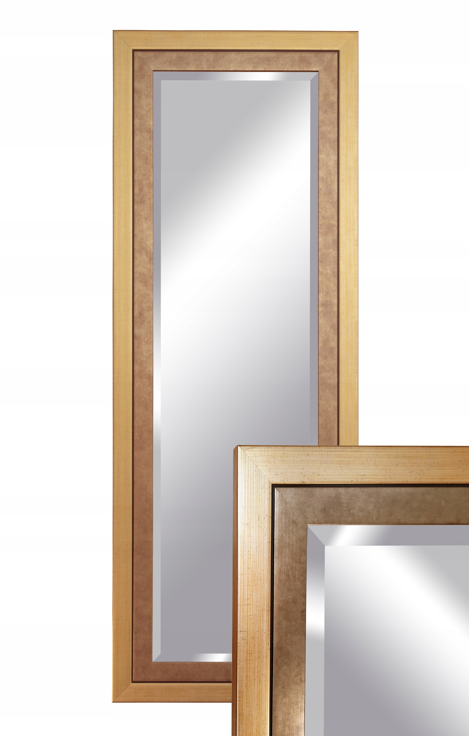 

Lustro złote w drewnianej ramie duże 143x53 salon