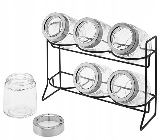

Zestaw Pojemników Do Przypraw Stojak Rubi 6x140ML