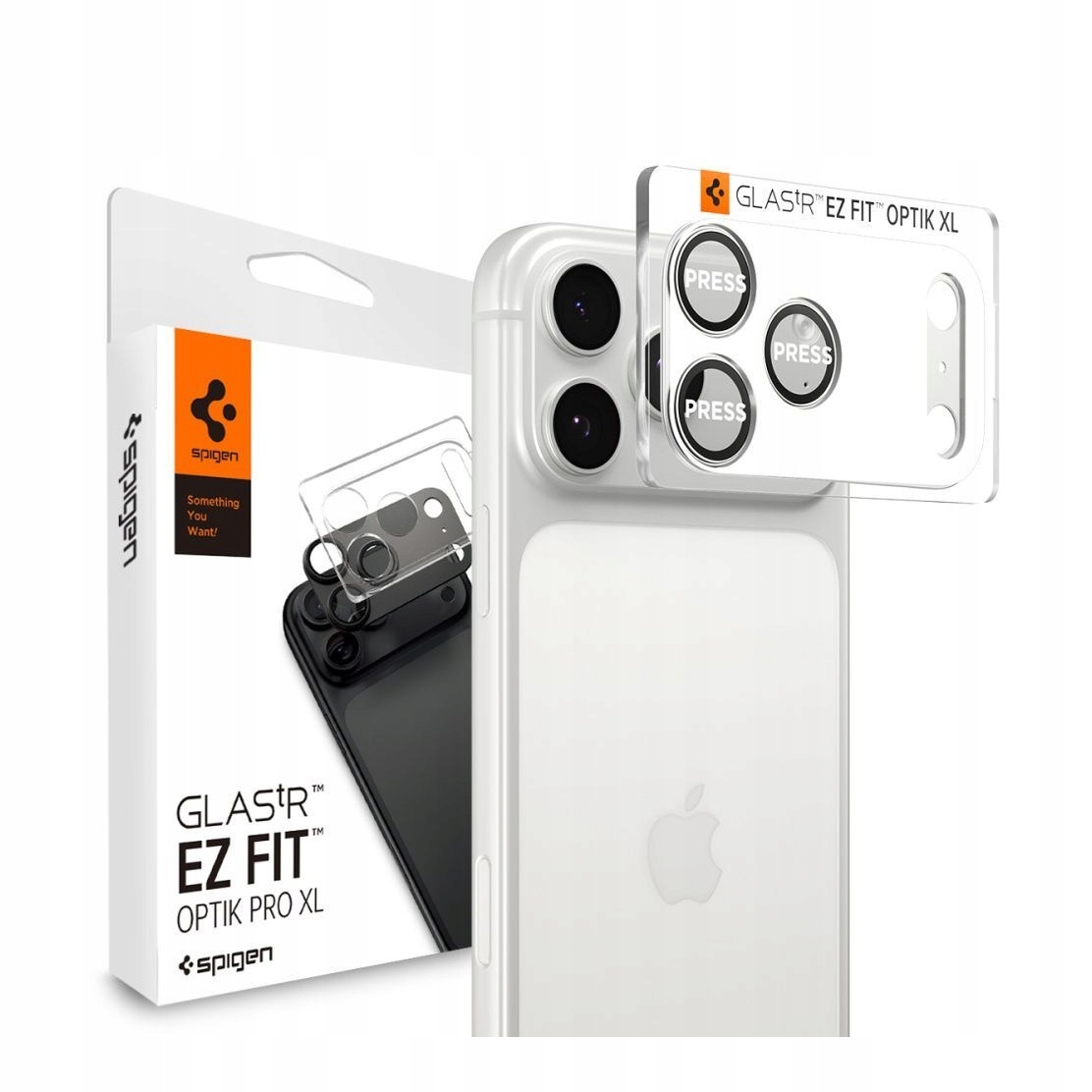 Szkło na aparat do iPhone 17 Pro Max Spigen Optik Pro XL srebrne