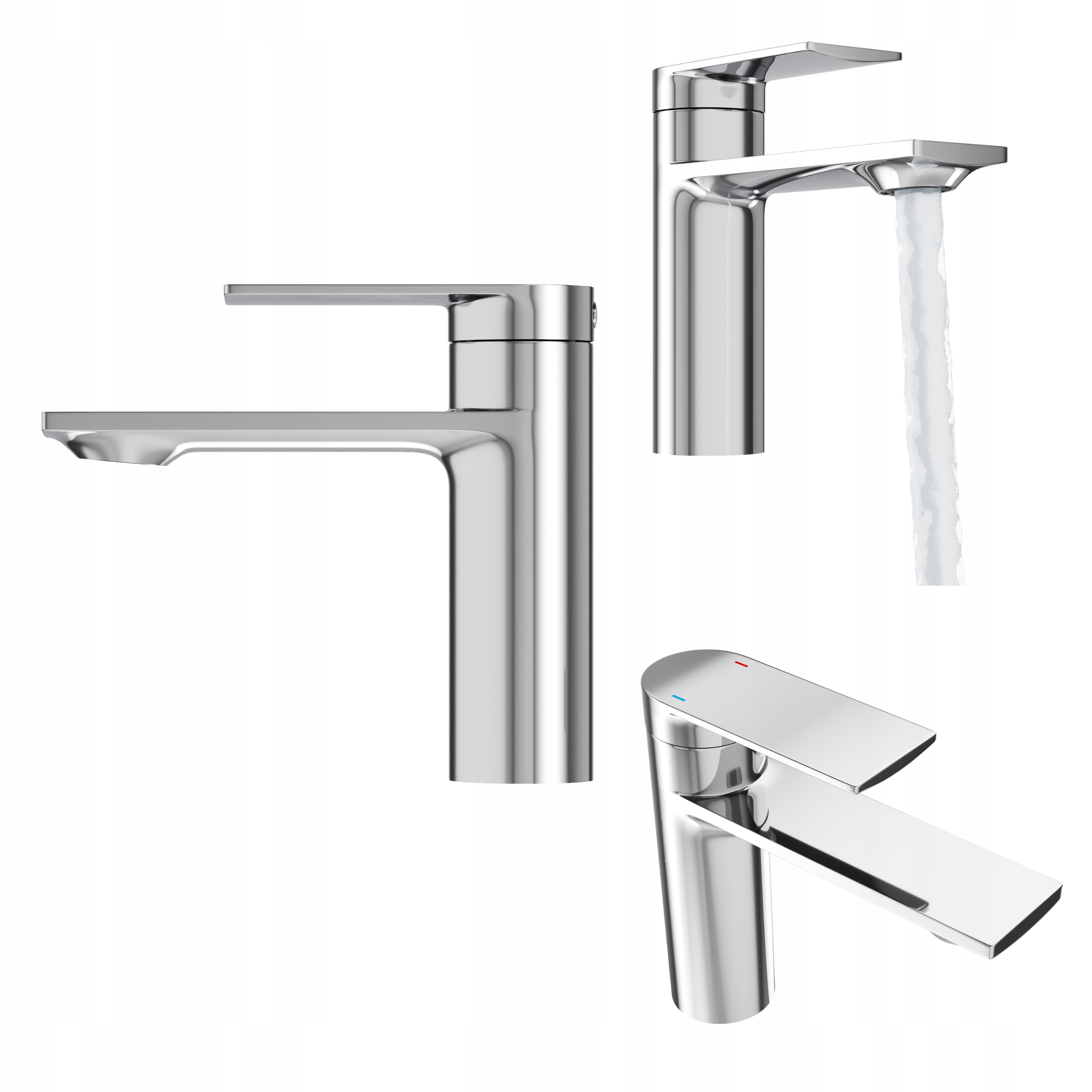 Nízka umývadlová batéria Chrom do kúpeľne, stojanková, kohútik do umývadla Cabo