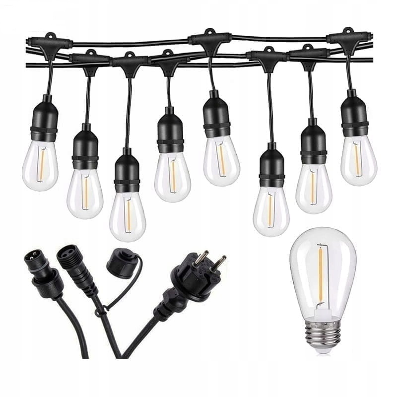 Girlanda Ogrodowa 230V 20 Led 20m 1W Łańcuch Biała Ciepła