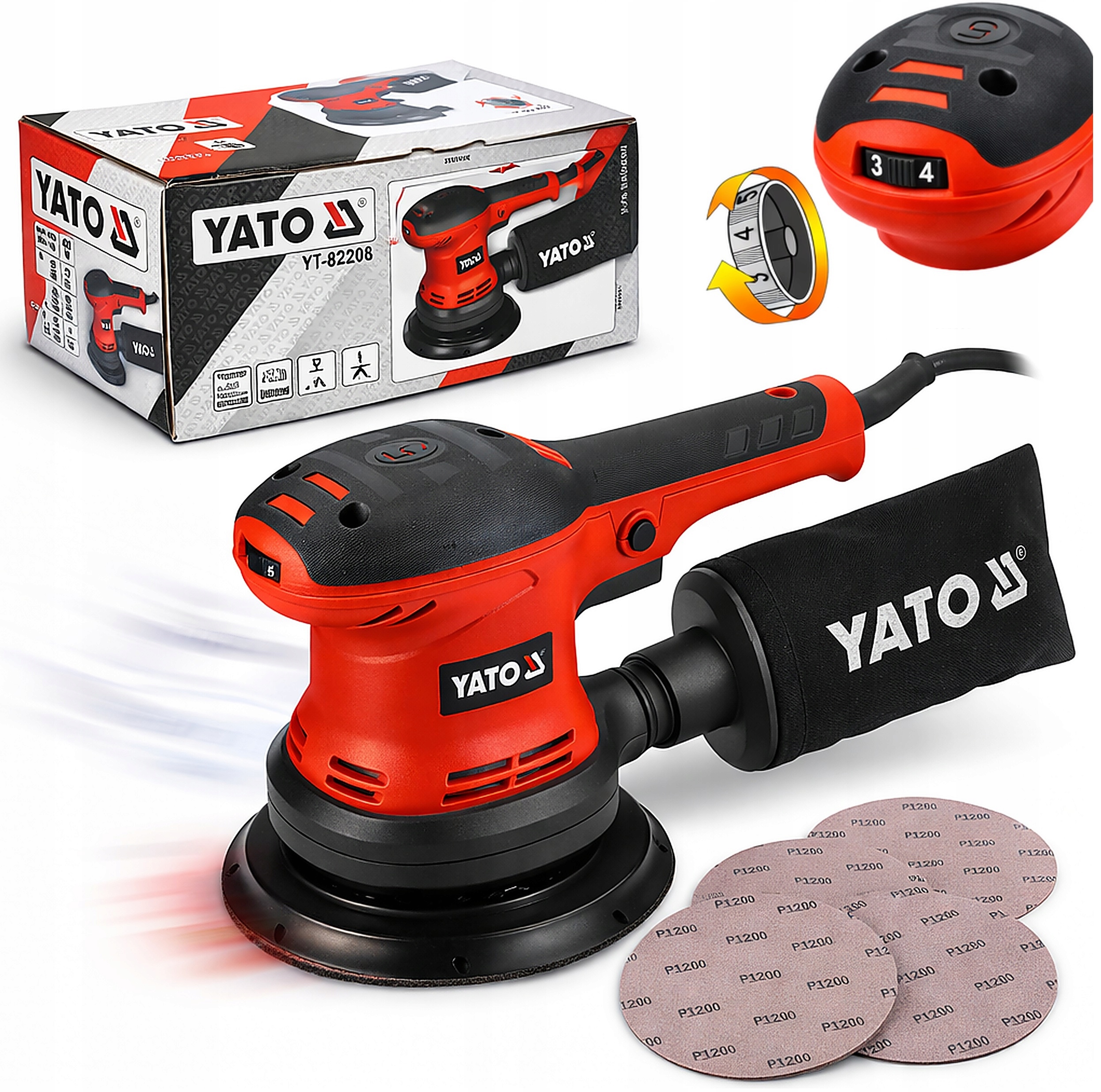 SZLIFIERKA MIMOŚRODOWA 150MM 400W ZAKRES MIMOŚRODU 5MM YT-82208