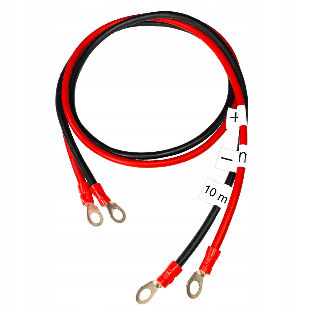 Kabel propojující baterii 2x15 m LgY 10 mm² očkové koncovky M8