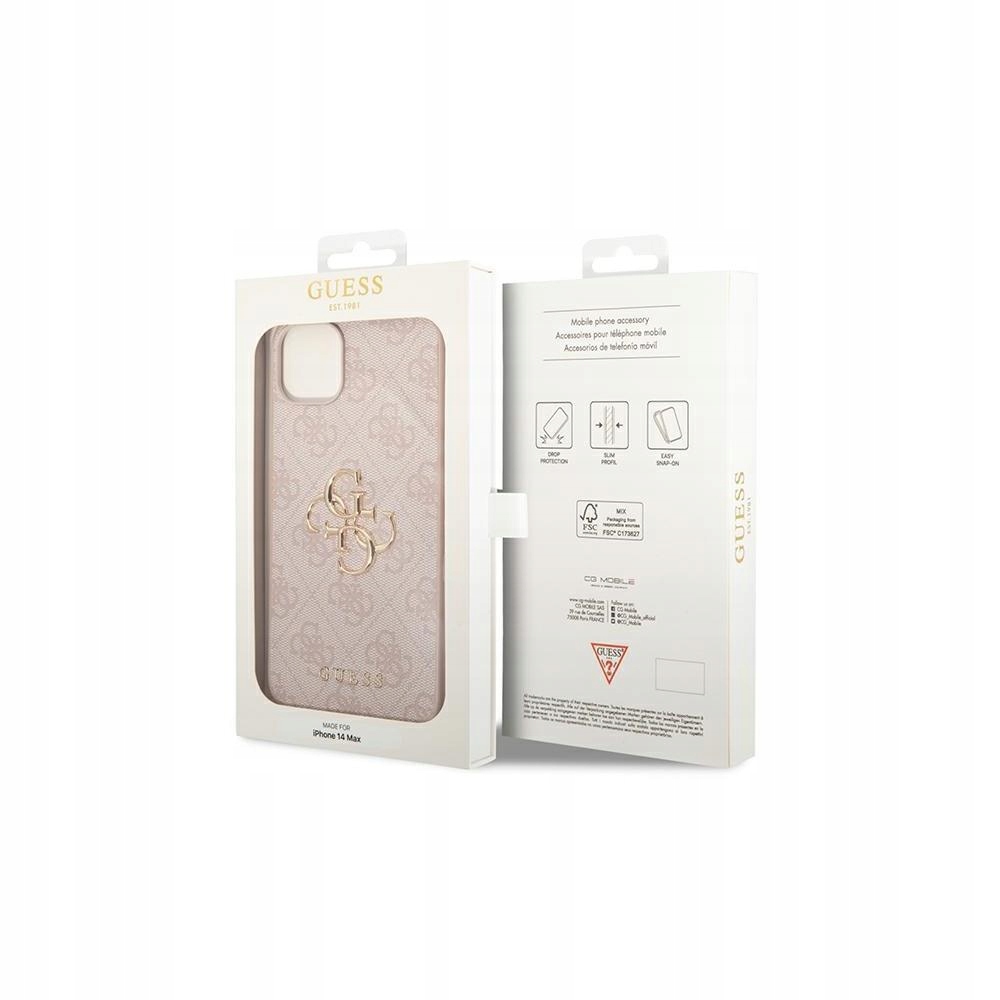 Guess super etui nakładka do iPhone 14 Pro 6,1" GUHCP14L4GMGPI różowa PU Le Kod producenta GUHCP14L4GMGPI