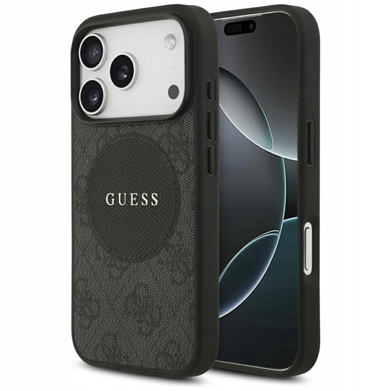 Pouzdro Guess pro iPhone 17 Pro Magsafe Originální Classic 4G Černé Zadní Kryt