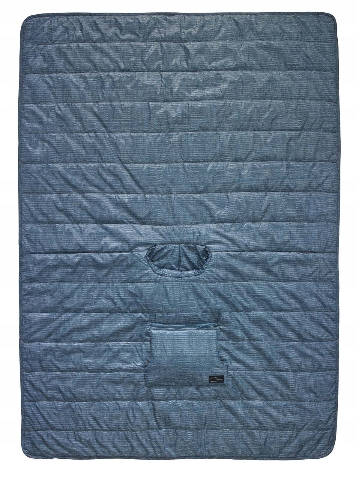 THERM-A-REST Honcho Poncho Przenośny Koc Z Kapturem Niebieski Wzór — miniatura 3