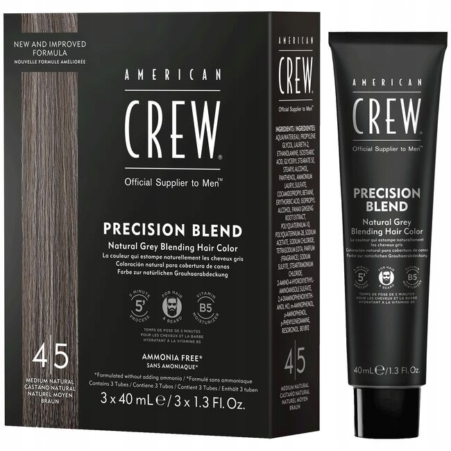 American Crew Precision Blend Pánský odličovač vlasů 4/5 Hnědý 3x40 ml