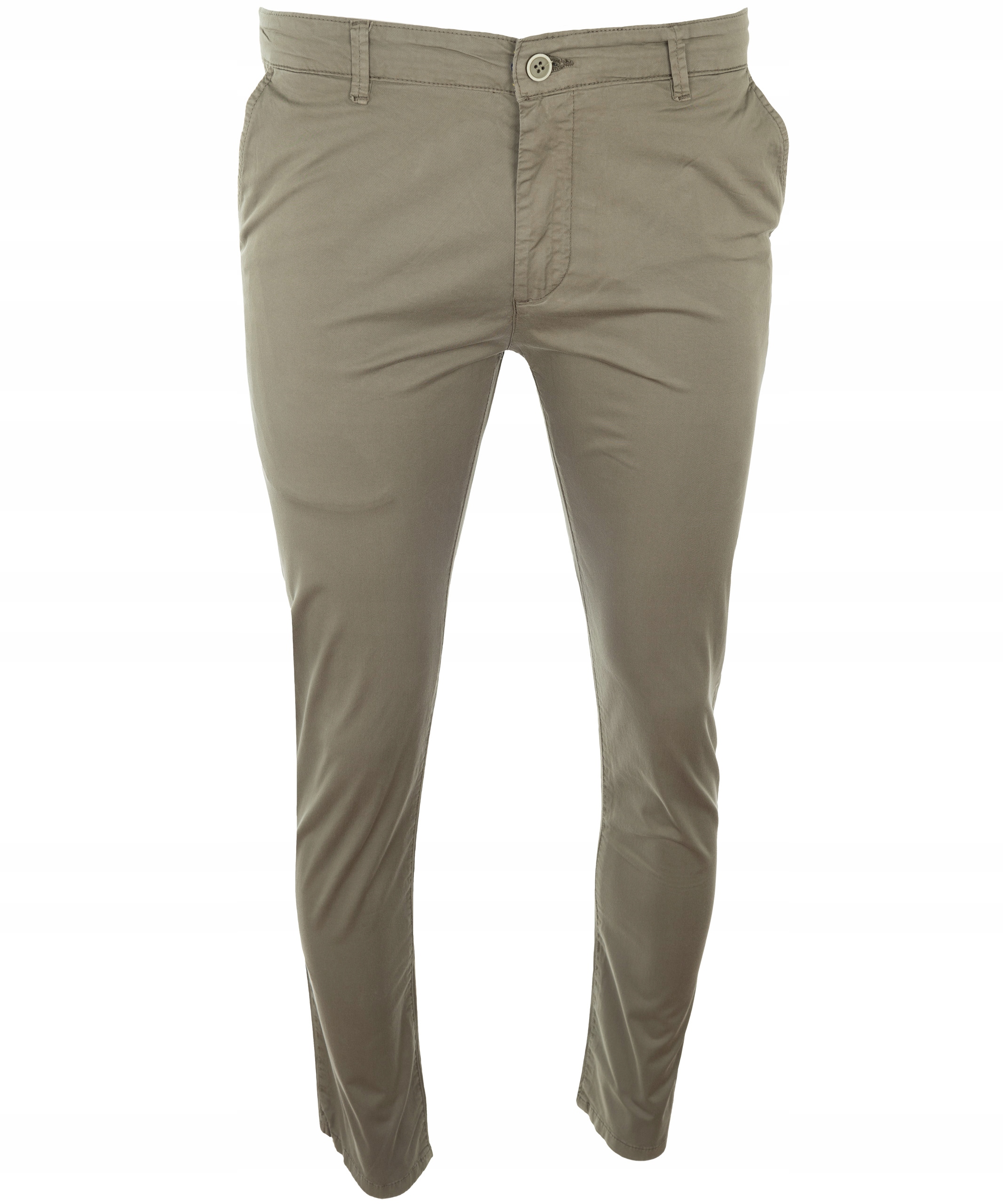 SPODNIE MATERIAŁOWE OLIWKOWE BAWEŁNIANE LETNIE Z ELASTANEM CHINOSY W46(29) Odcień oliwkowy