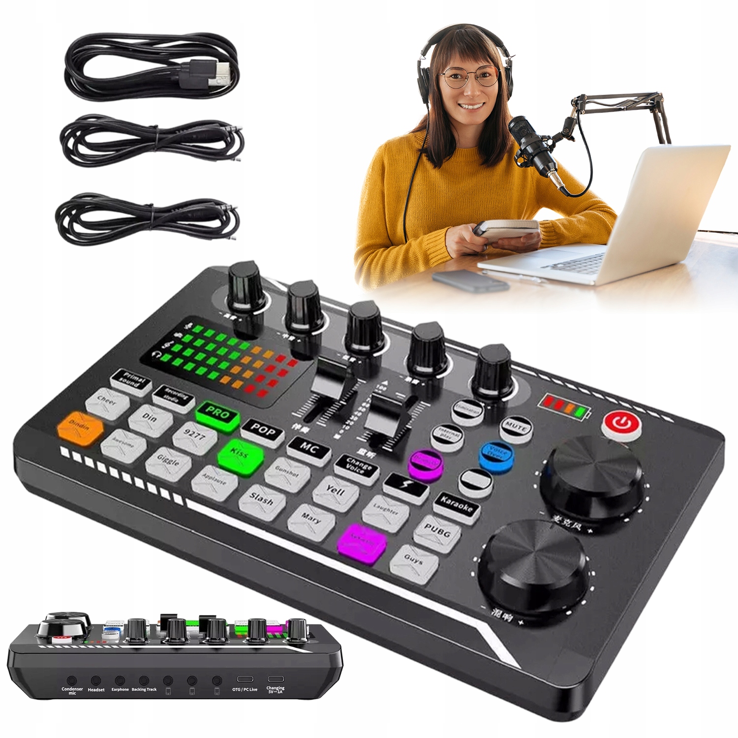 Profesjonalna F988 Mikser Dj Audio Bluetooth Led Karta Dźwiękowa 16 Efektów