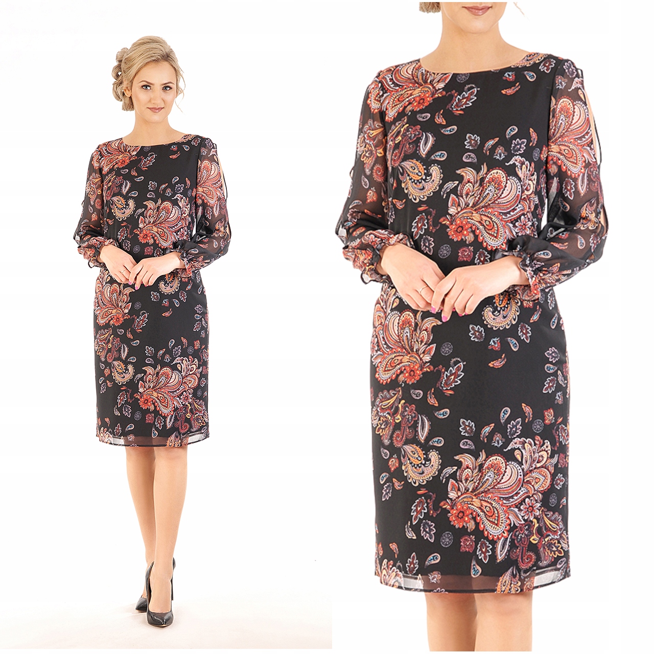 

Sukienka Samanta II 44 zwiewna okazje wizytowa