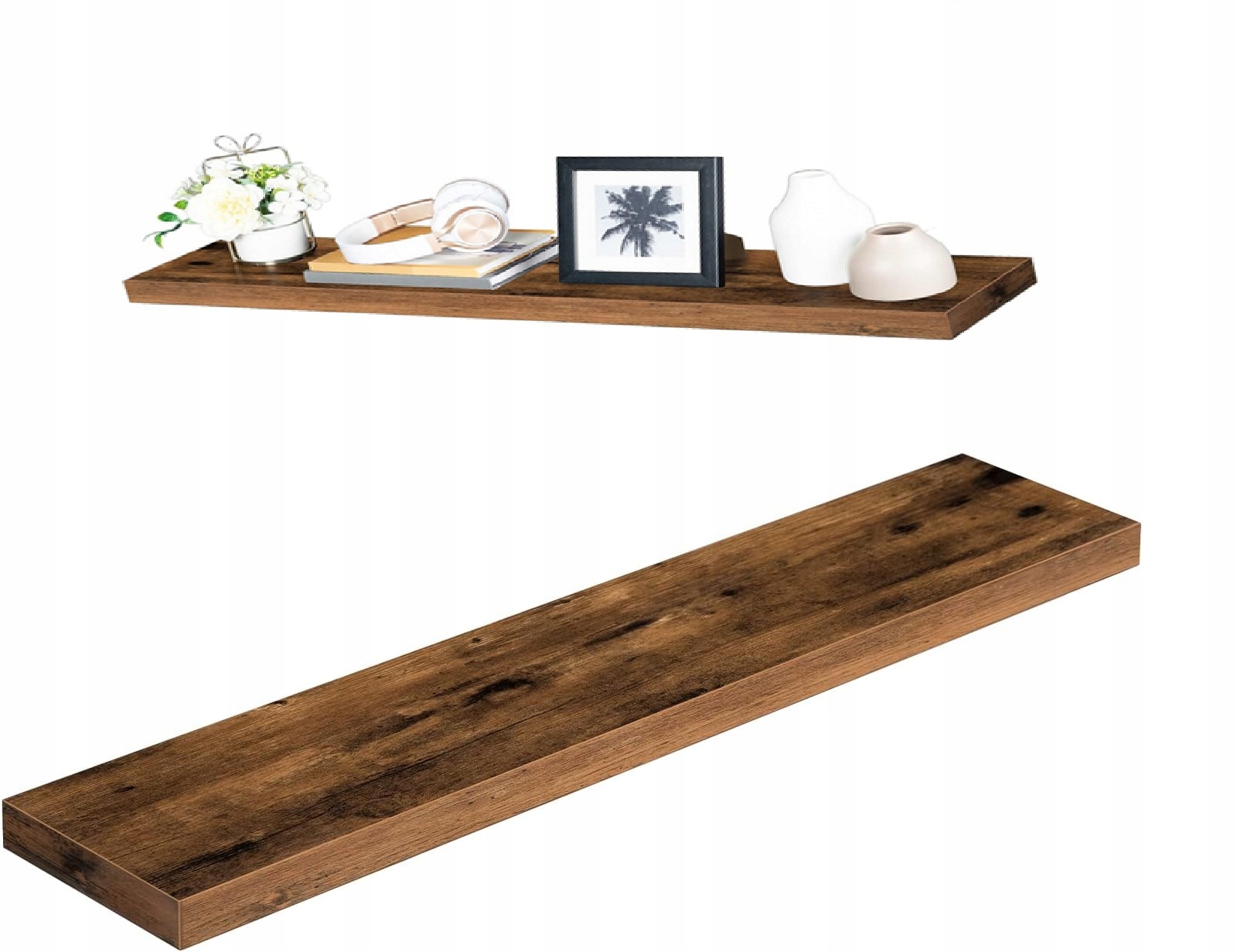 Sada 2 Kusov Políc Nástenné Police Do Obývačky Loft Knihy