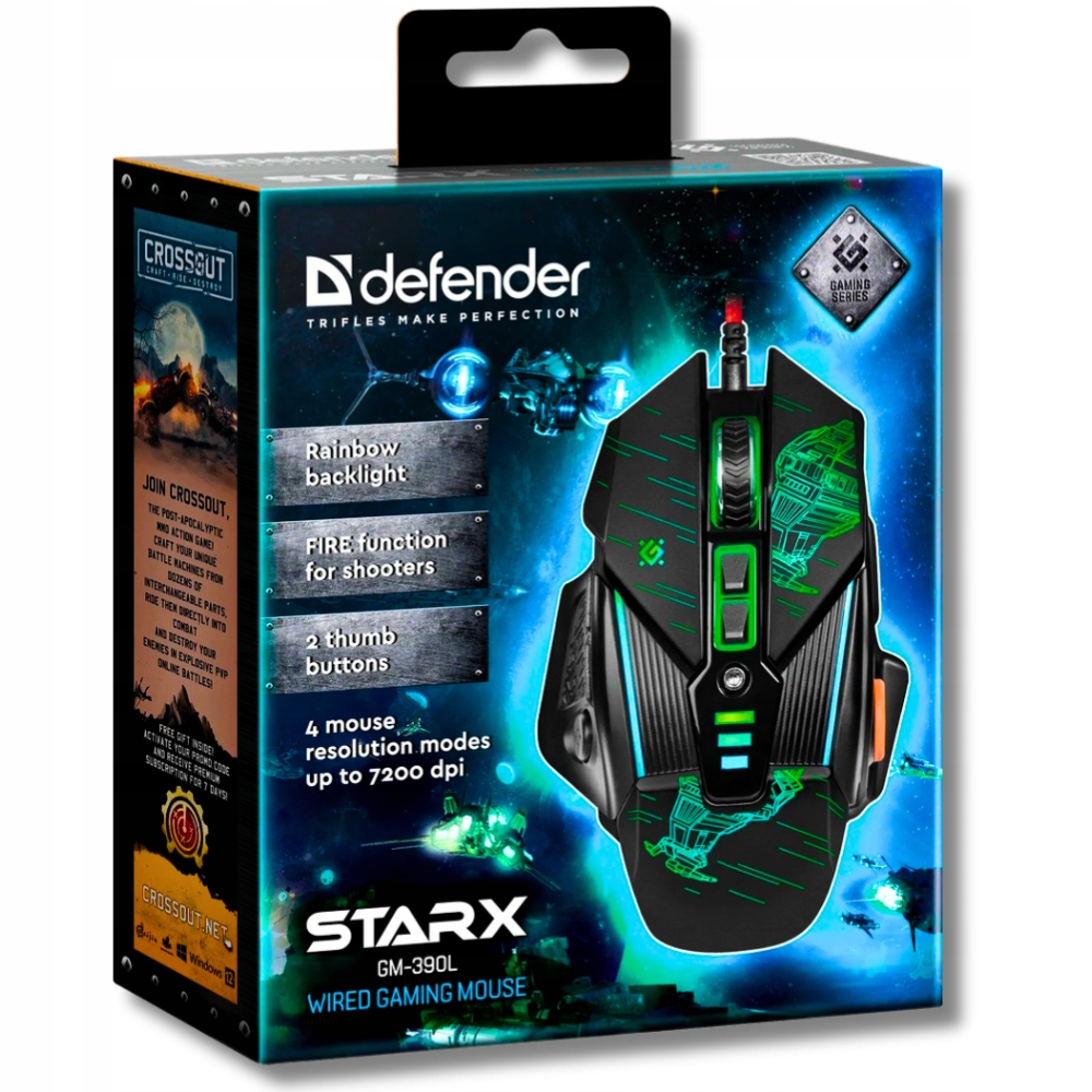 Herní Myš Pro Hráče 3200 dpi Defender