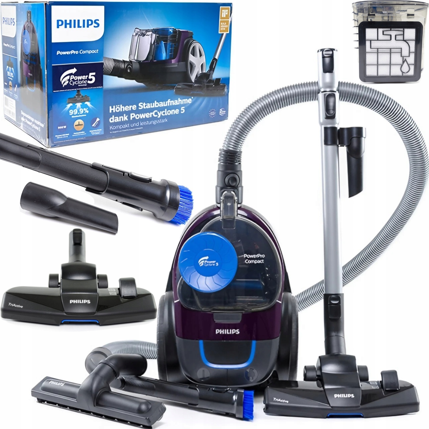 Odkurzacz Bezworkowy Philips Power Cyclone 5 900W Hepa PowerPro