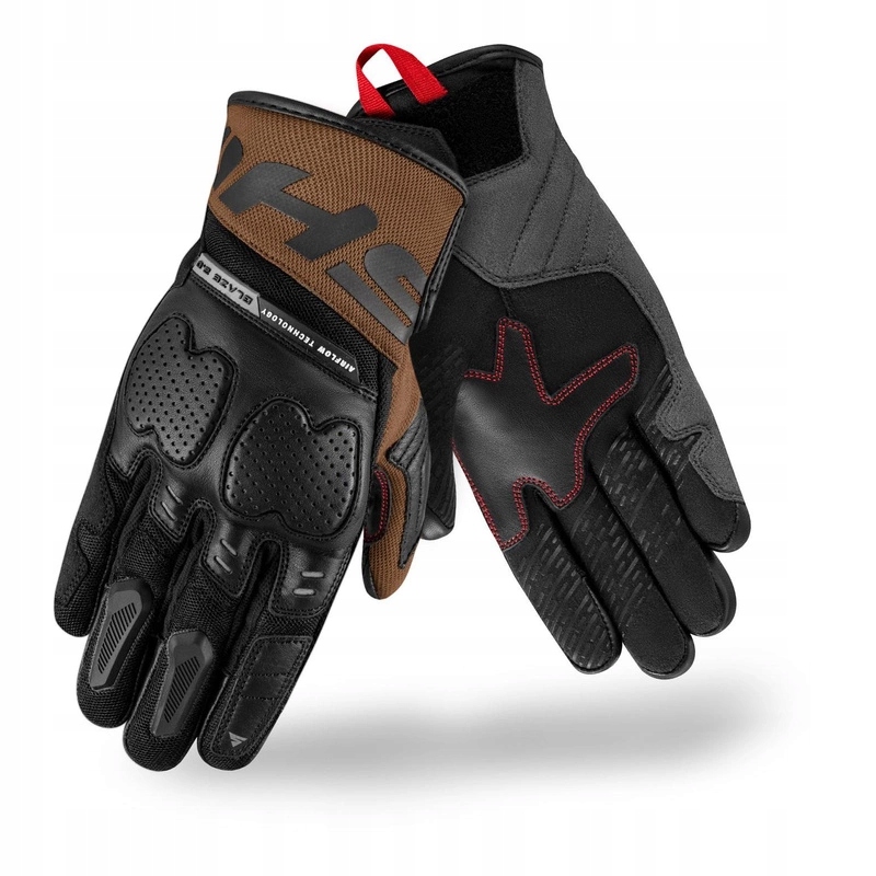 Rękawice motocyklowe krótkie Shima Blaze 2.0 Brown czarny brązowy