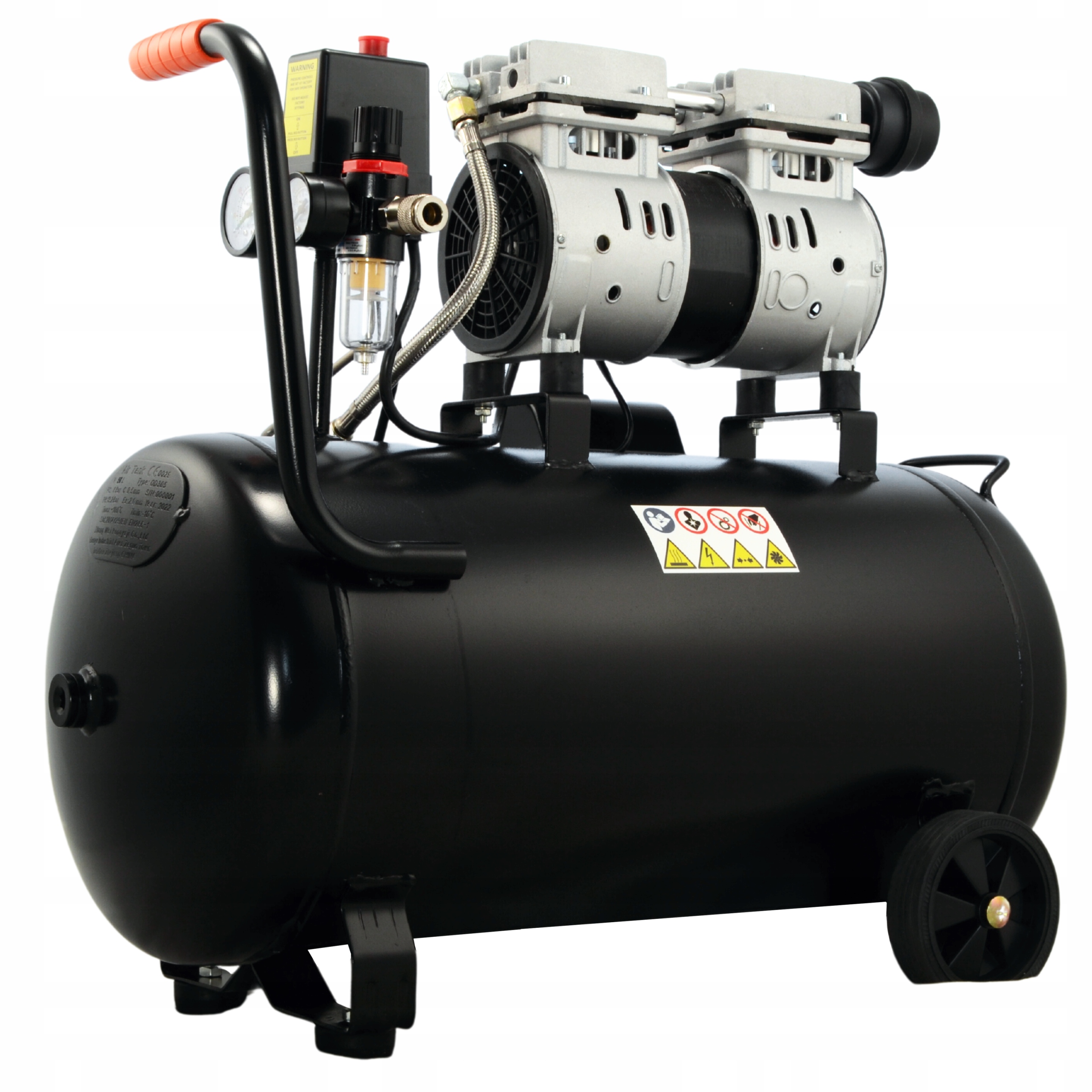 KOMPRESOR BEZOLEJOWY 50L SPRĘŻARKA DWUTŁOKOWA 8 BAR SEPARATOR BLACK Model 12860