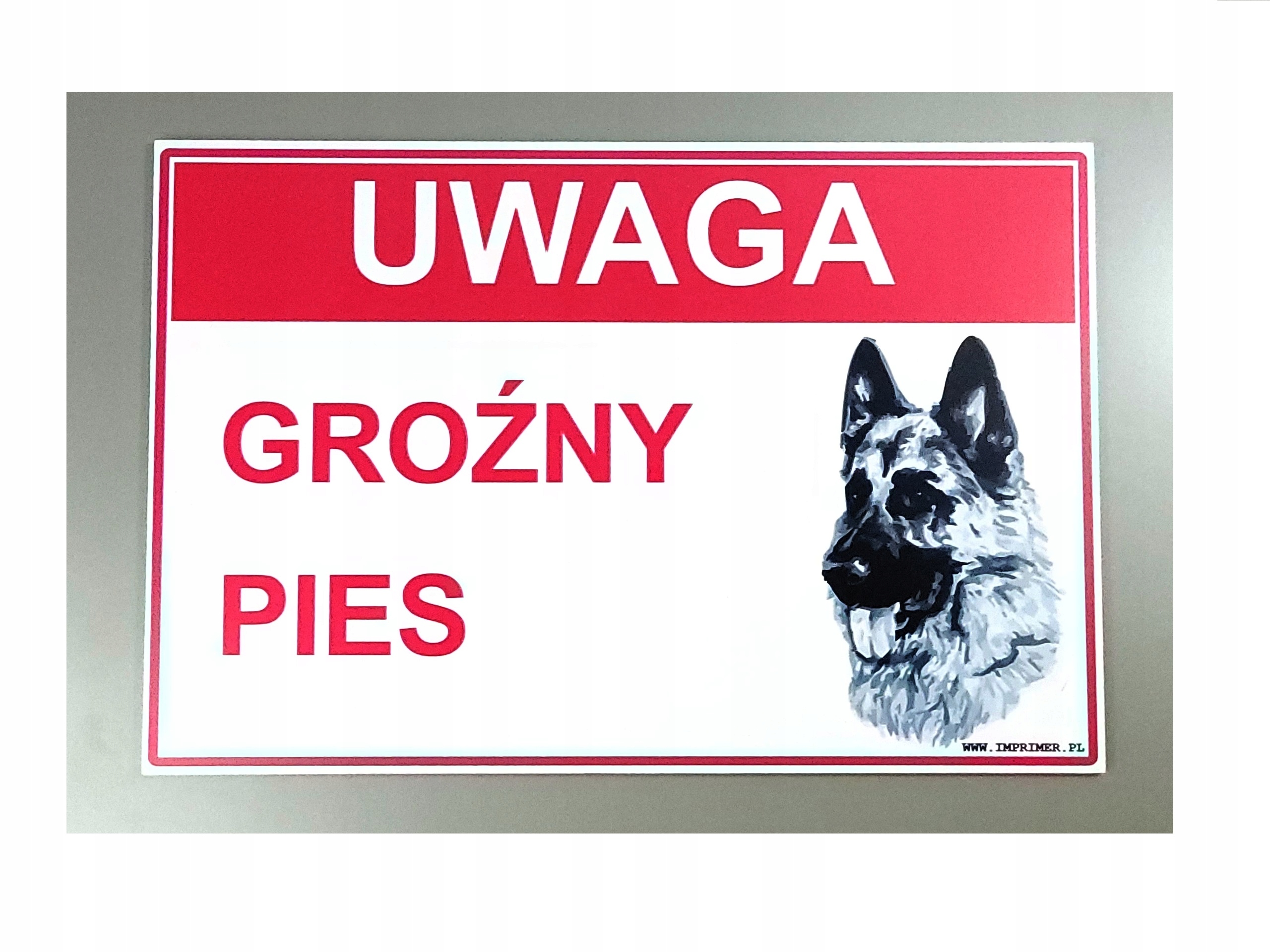 UWAGA GROŹNY PIES TABLICZKA TABLICA 30X20cm Kod producenta 023