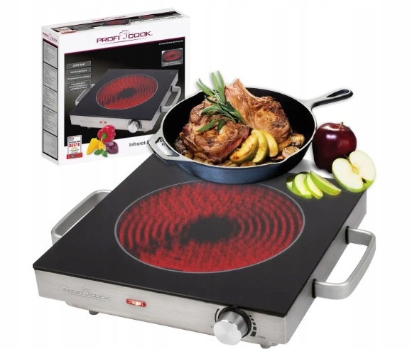 Kuchenka Elektryczna Jednopalnikowa Płyta Ceramiczna Na Prąd Mocna 2000W