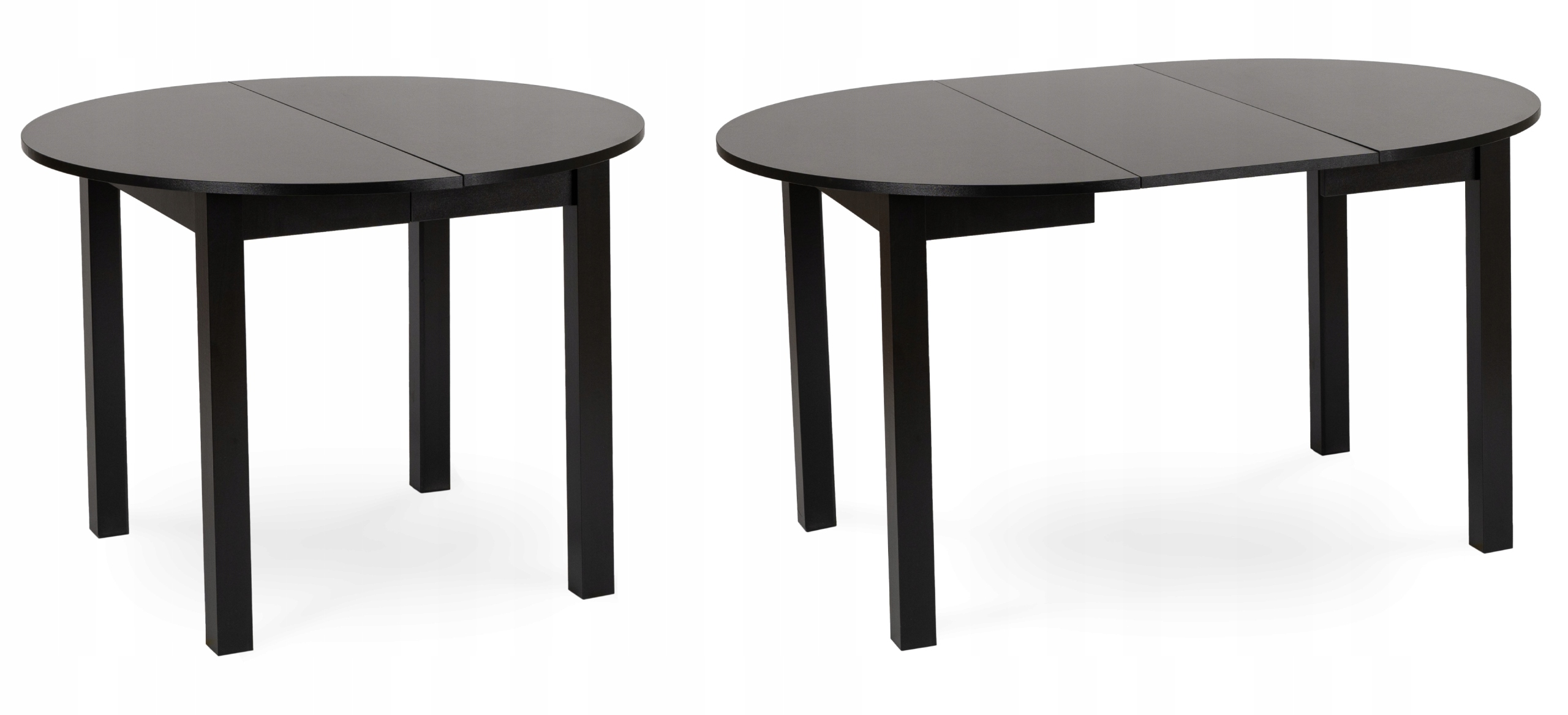 Stół Rozkładany Do Salonu Okrągły Jadalni Kuchni Kuchenny Czarny Loft HARRY Materiał blatu płyta MDF