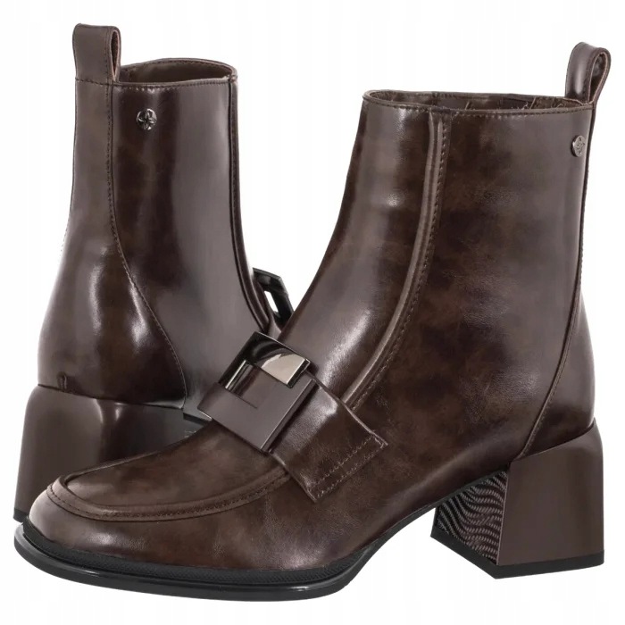 Dámské kožené boty Kotníkové Boty Maciejka Hnědé K7788-02/00-7 Brown