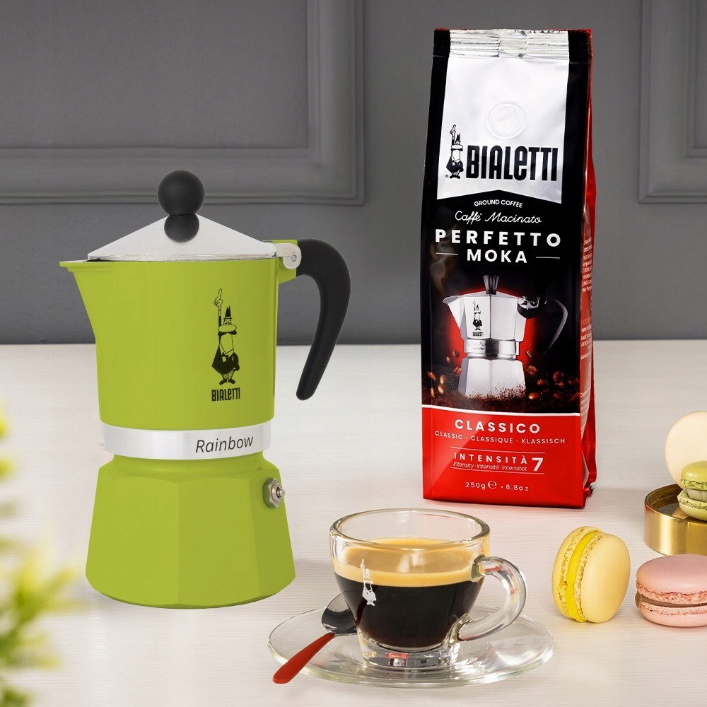 Moka konvička Bialetti Rainbow Espresso Maker (zelená barva)