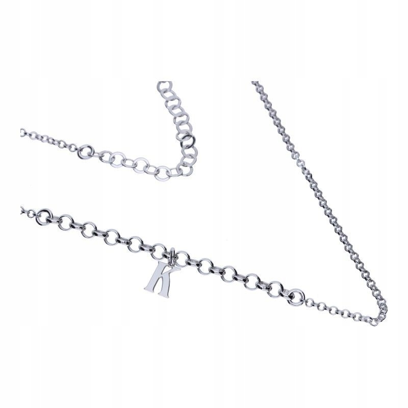 Stříbrný dámský náhrdelník 925 s písmenem K je módní a ideální jako dárek pro ni