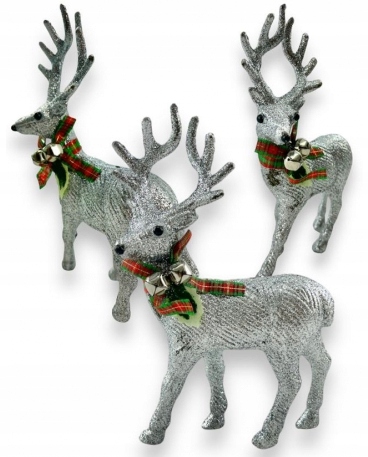 OZDOBA ŚWIĄTECZNA RENIFER JELEŃ FIGURKA OZDOBA DEKORACJA STROIK BROKATOWA Marka Karwil