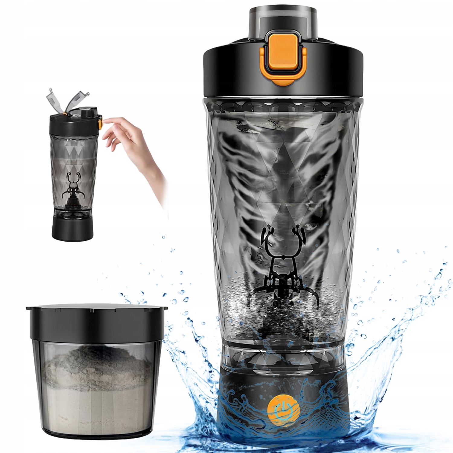 Shaker Blender Kielichowy Elektryczny Szejker Do Odżywek Z Światłem 650ML