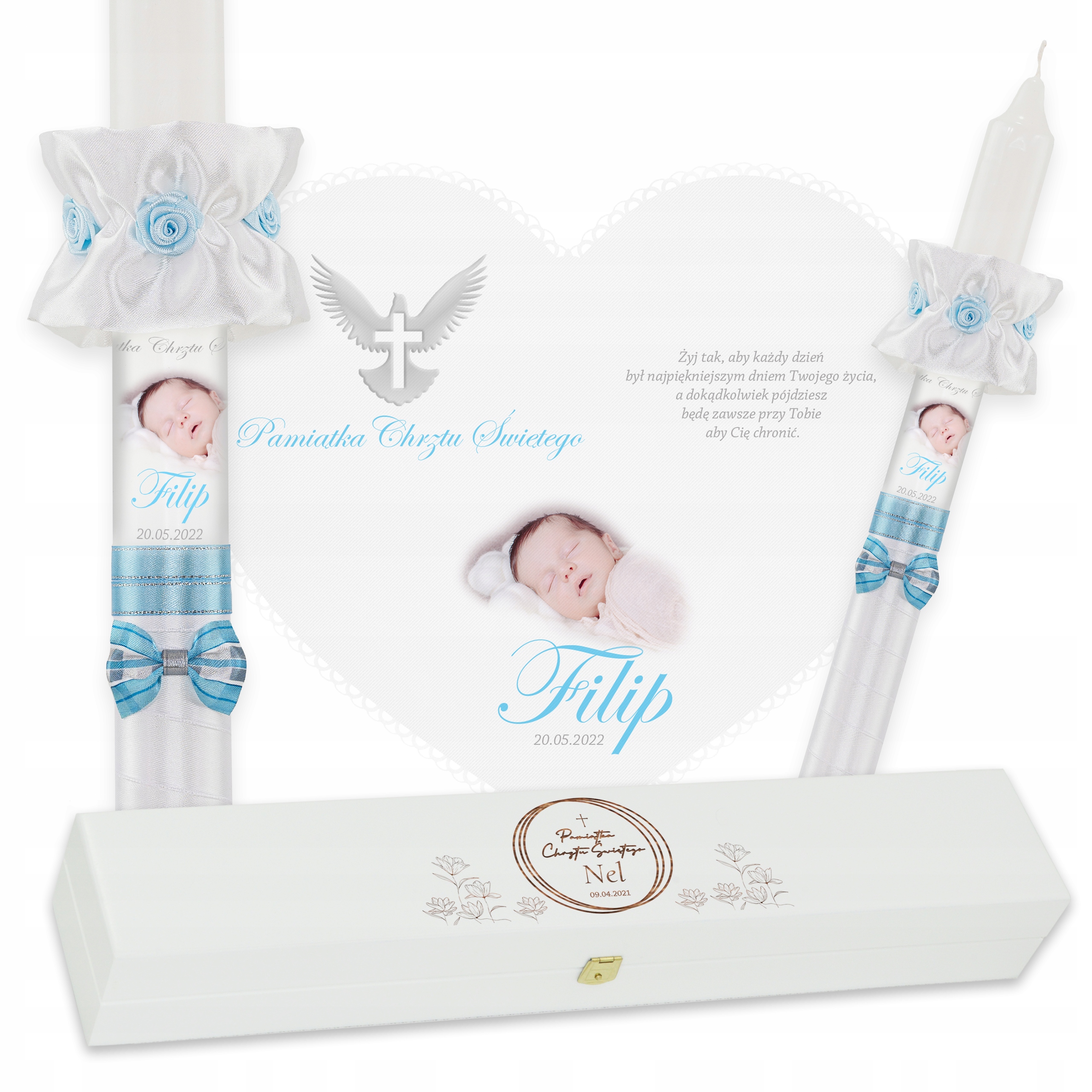 

Pudełko Drew Świeca Szatka Zdjęcie Do Na Chrzest S