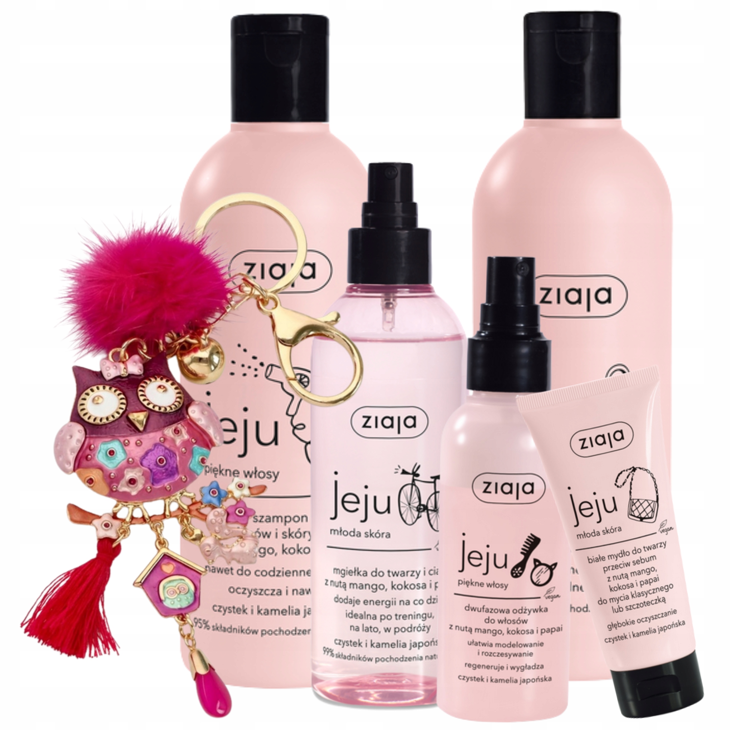 Ziaja Jeju Zestaw kosmetyków dla nastolatki z różową sówką Yvon