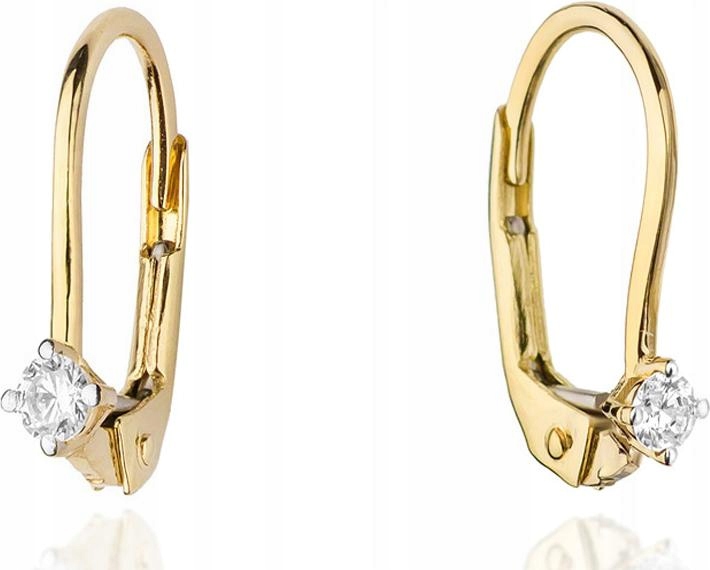 Zlaté náušnice anglické dámské s diamanty 585 Jemné S Brilianty