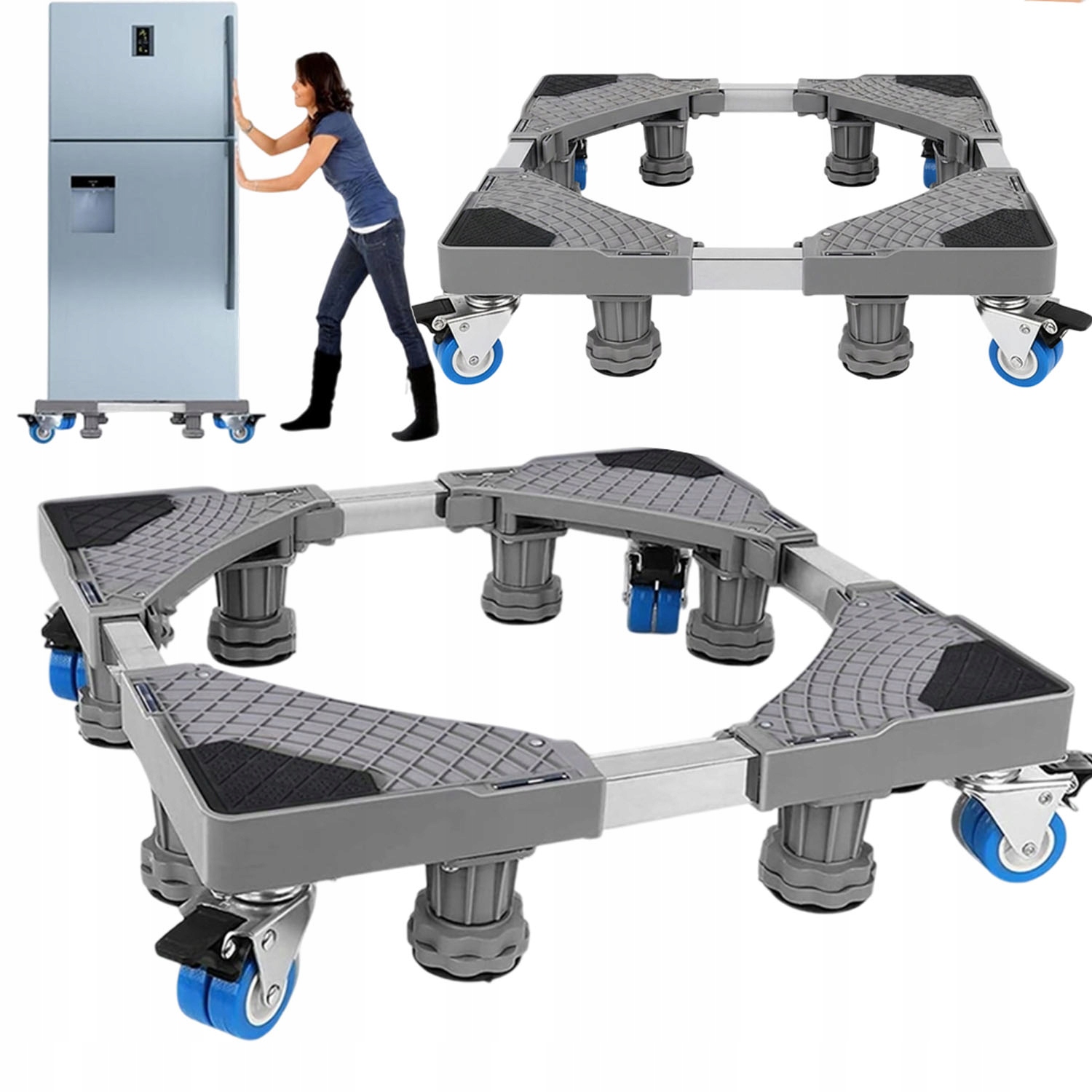 Stojak Podkładka Pod Z 4 Kółkami Do Pralki Lodówki Regulowana Nośność 250KG