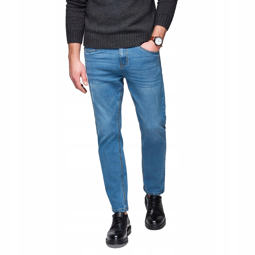 Pánské džíny s oděrkami Regular Fit modré OM-PADP-0241 V3 vel. L
