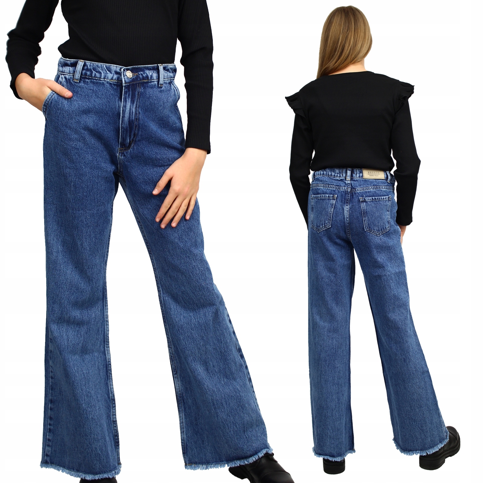 

Spodnie Dzwony Jeansy Szerokie Nogawki Bootcut 164