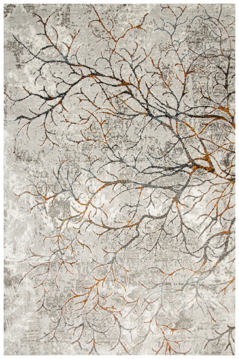 240x340 cm Dwupoziomowy Dywan Maya Lśniący Motyw Szary Niebieski Miedziany