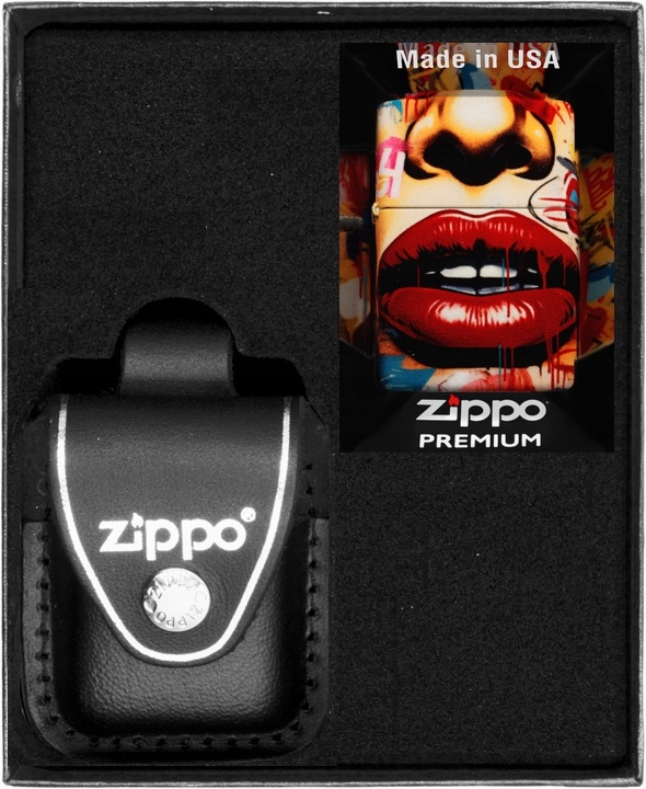 Sada Zippo Zapalovač Street Art Face Design Dárkový No3