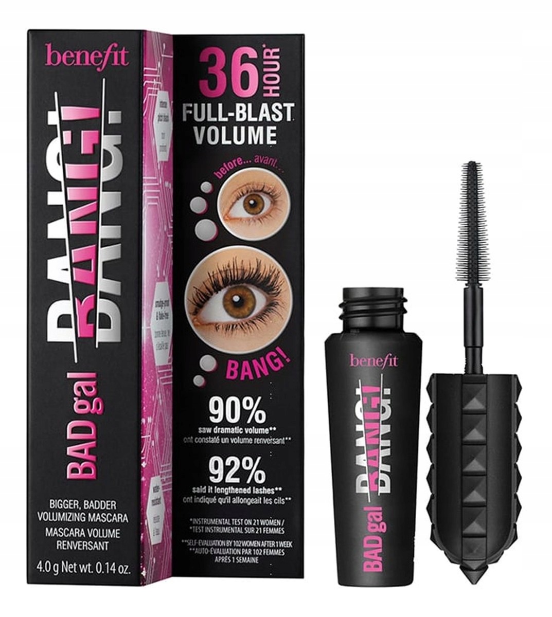 Benefit Badgal bang! volumizing mini zahušťující řasenka na řasy černý 4 g