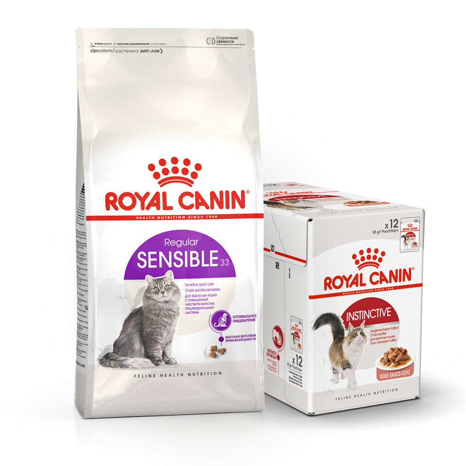 Levně Royal Canin Sensible 10 kg Instinctive 12x85 g Krmivo pro dospělé kočky