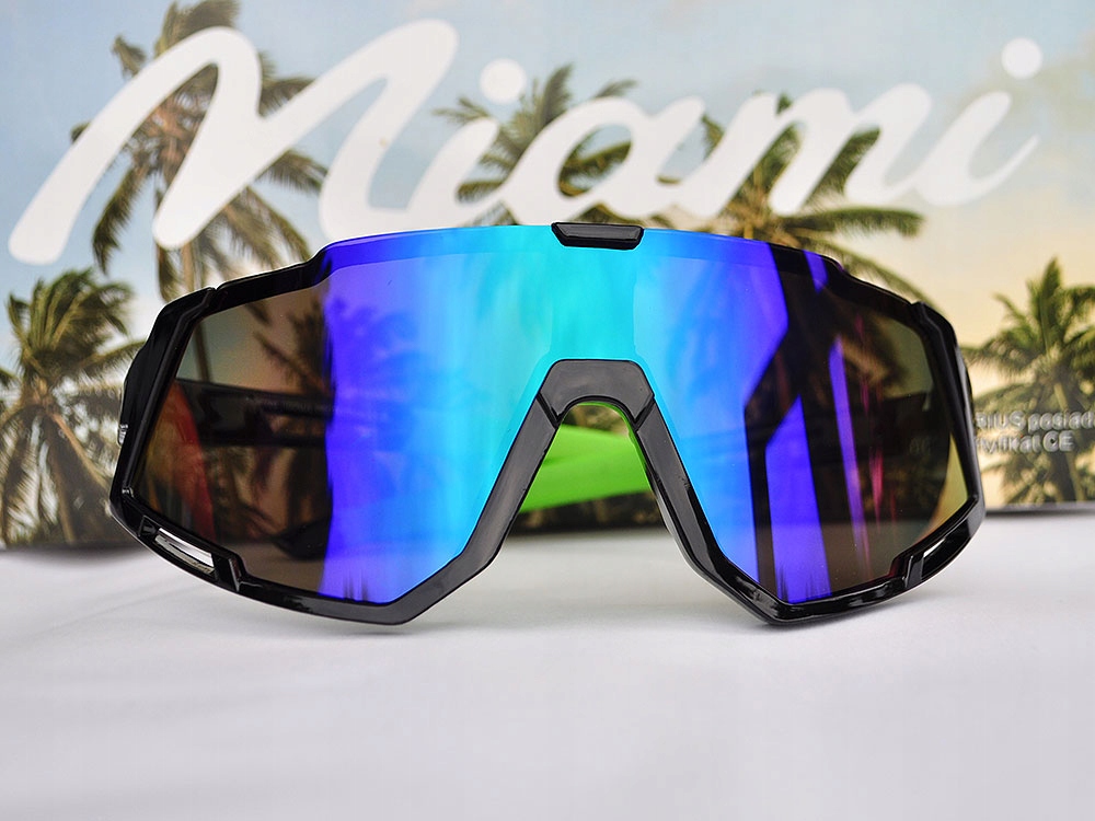 OKULARY MĘSKIE POLARYZACYJNE SPORTOWE MASKI NA ROWER SKUTER MIAMI BY PRIUS Szerokość soczewki 70 mm