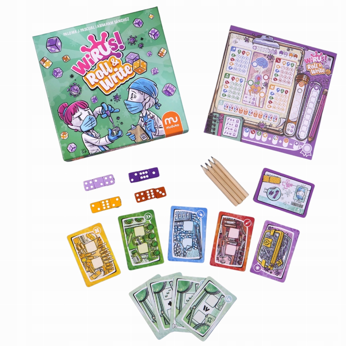 GRA WIRUS! ROLL AND WRITE MUDUKO GRA PLANSZOWA Muduko
