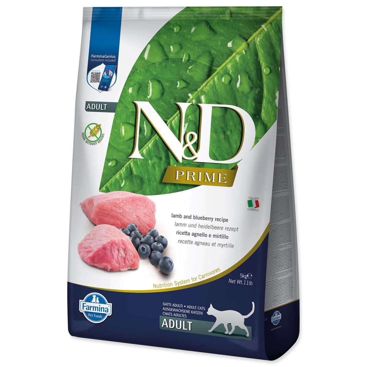 Krmivo N&amp;d Cat Prime Lamb &amp; Blueberry 5kg