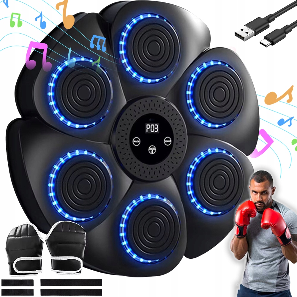 Music Boxing Machine Bluetooth 9 Trybów 18 Prędkości Licznik Uderzeń