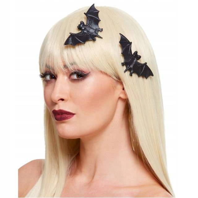 

Spinki do włosów Nietoperze halloween Czarne x2