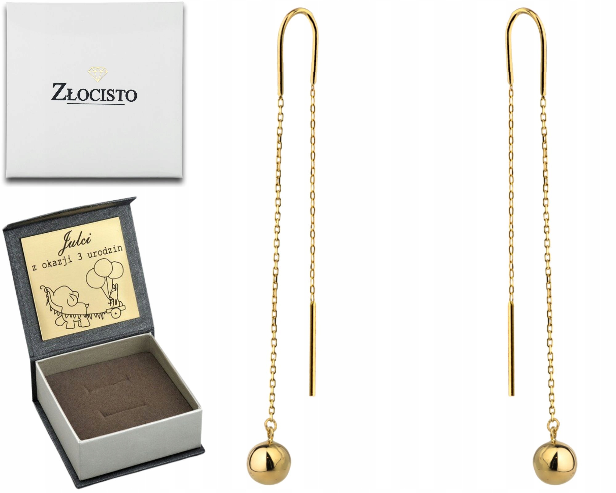 Náušnice Provlékací kuličkami na řetízku jako Dárek pro ženu