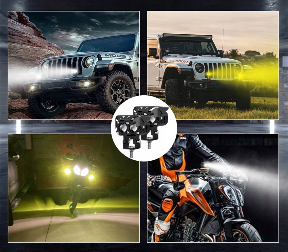 HALOGENY MOTOCYKLOWE LED 40W 4000LM 2 TRYBY LAMPY Numer katalogowy części S19